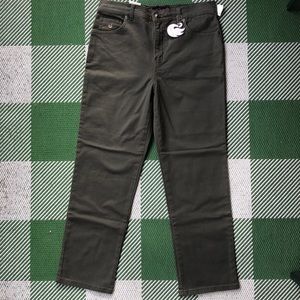 Gloria Vanderbilt olive color stretch pants.size 10 petite